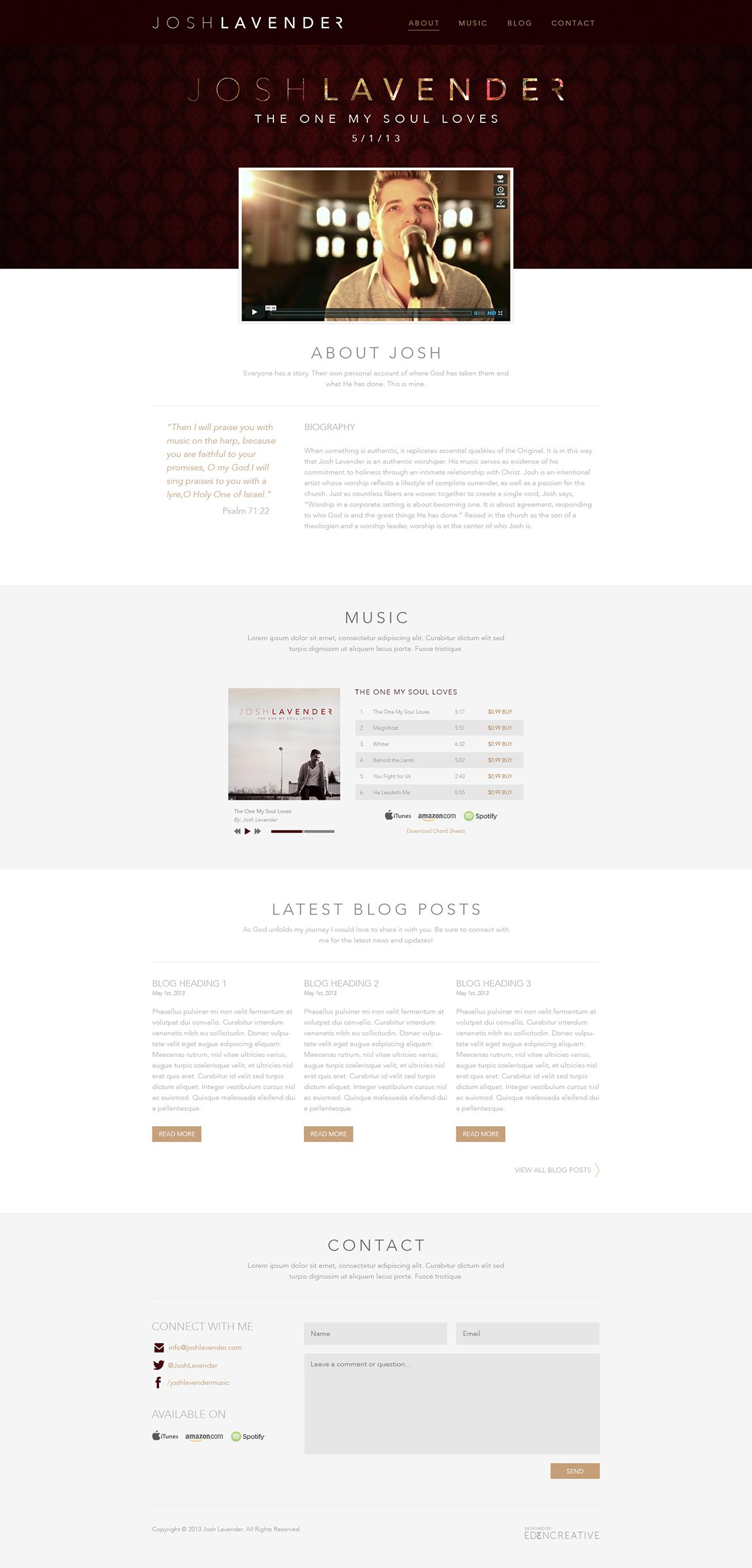 Josh Lavender Website Screenshot