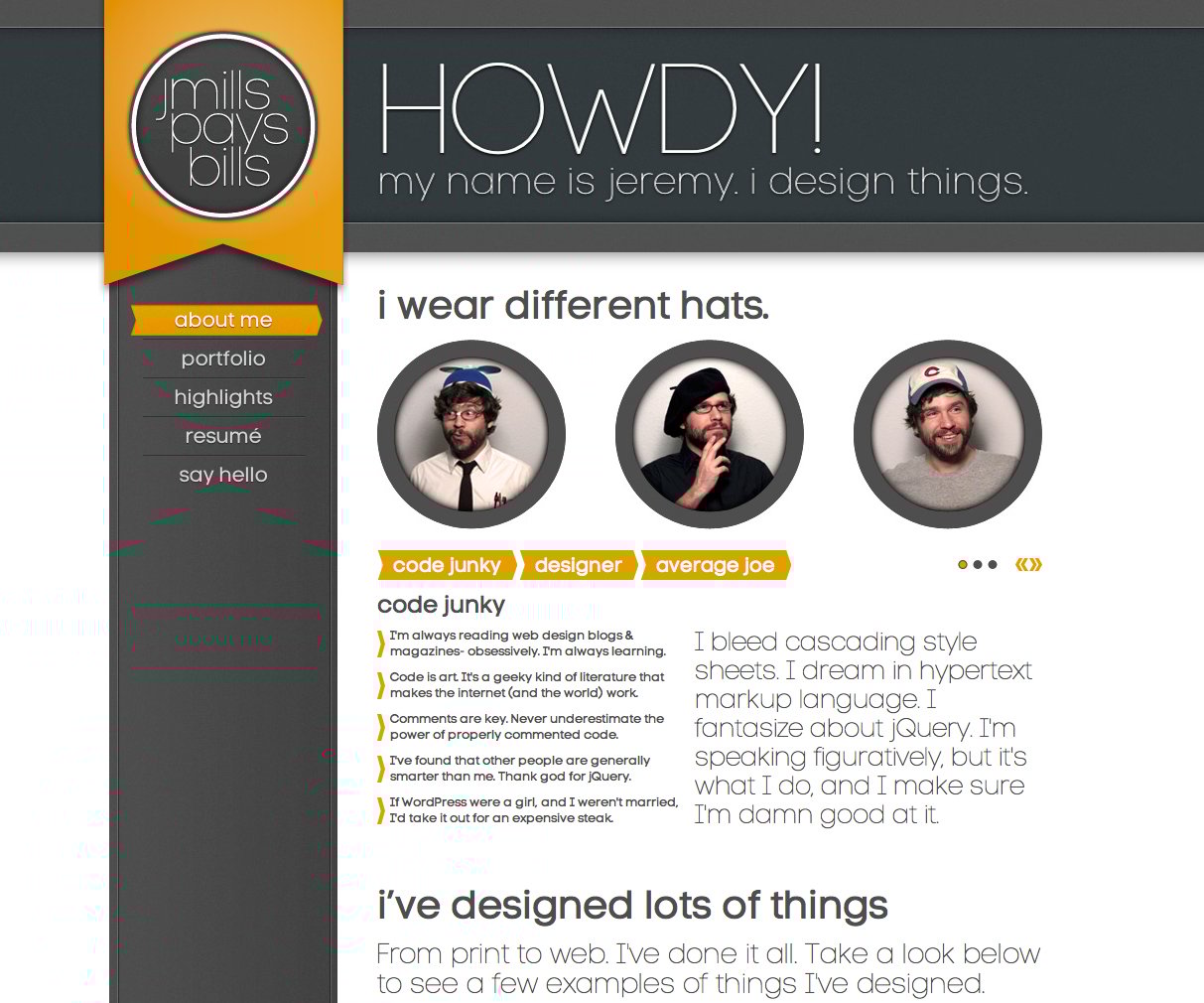 JMills Pays Bills Website Screenshot