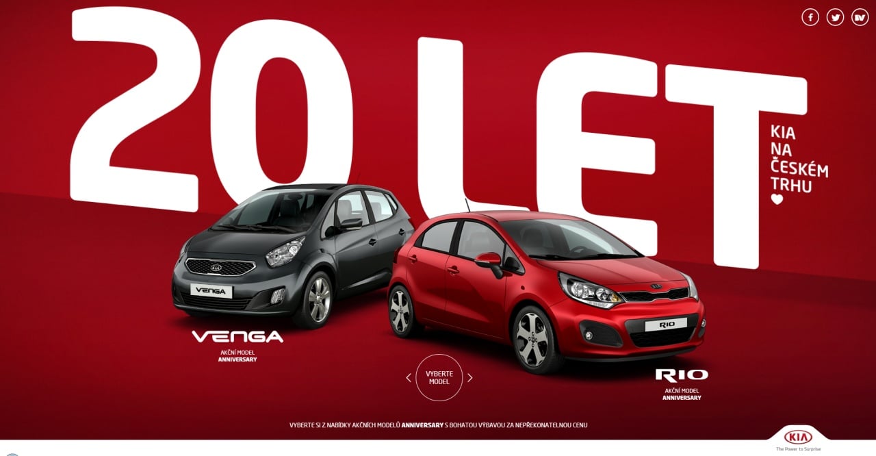 Kia 20yrs in the Czech Republic Website Screenshot