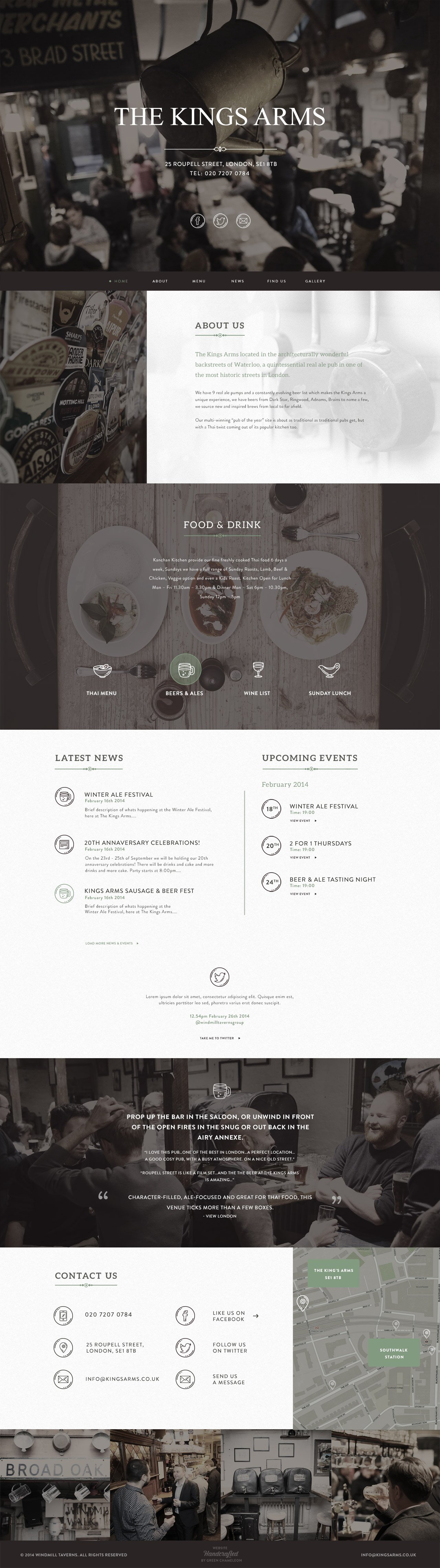 The Kings Arms Website Screenshot