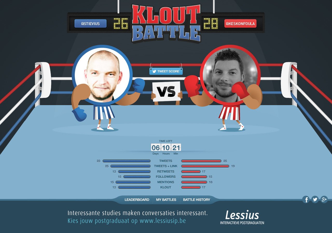 Klout Battle Website Screenshot