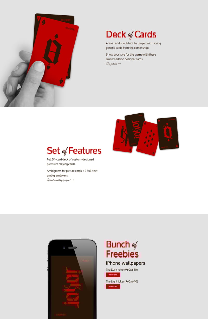 Deck of Cards Website Screenshot