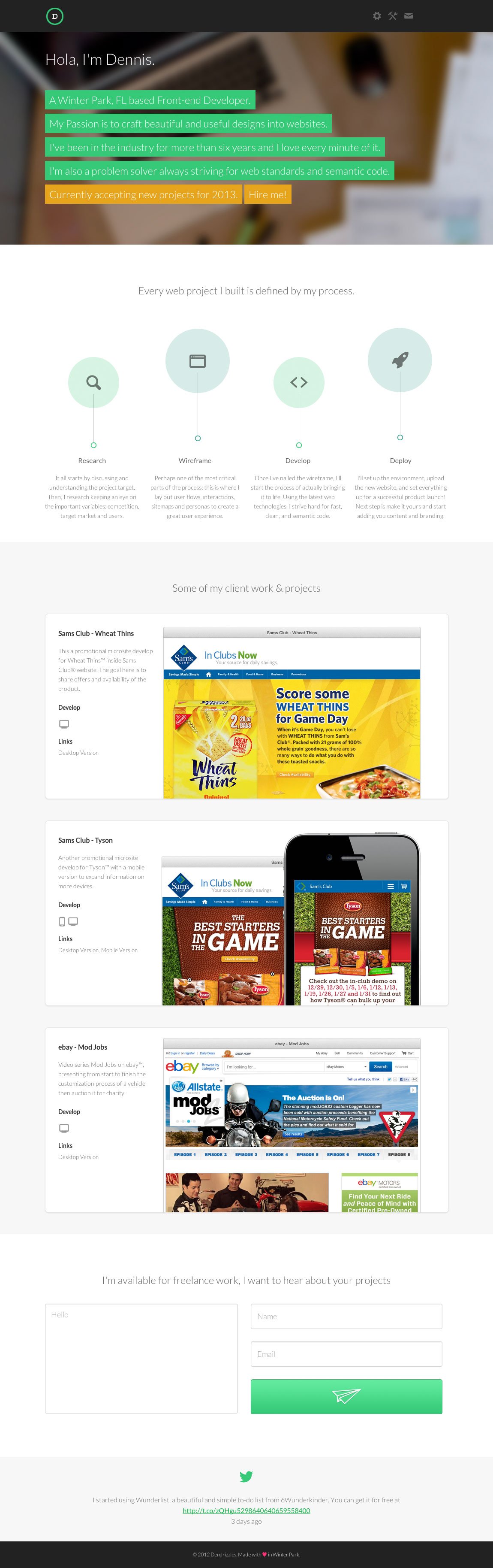 Dendrizzles Website Screenshot