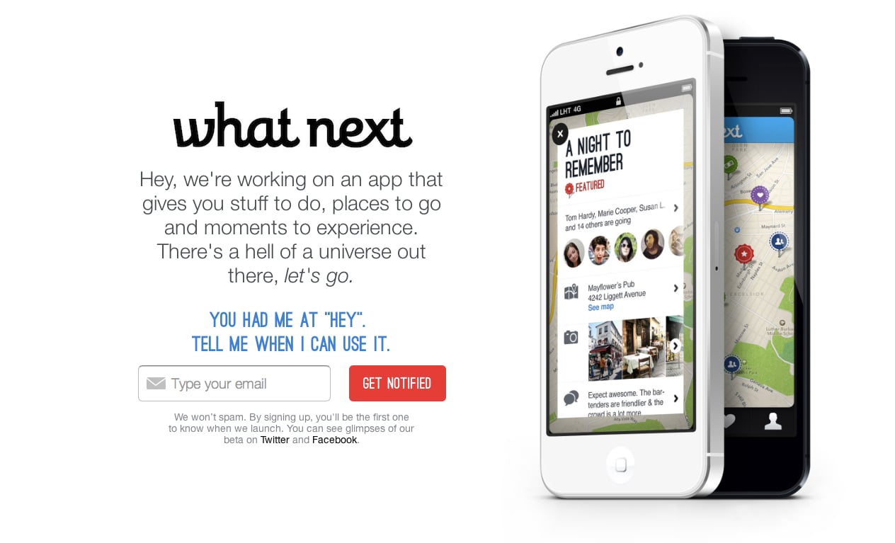 What Next Website Screenshot