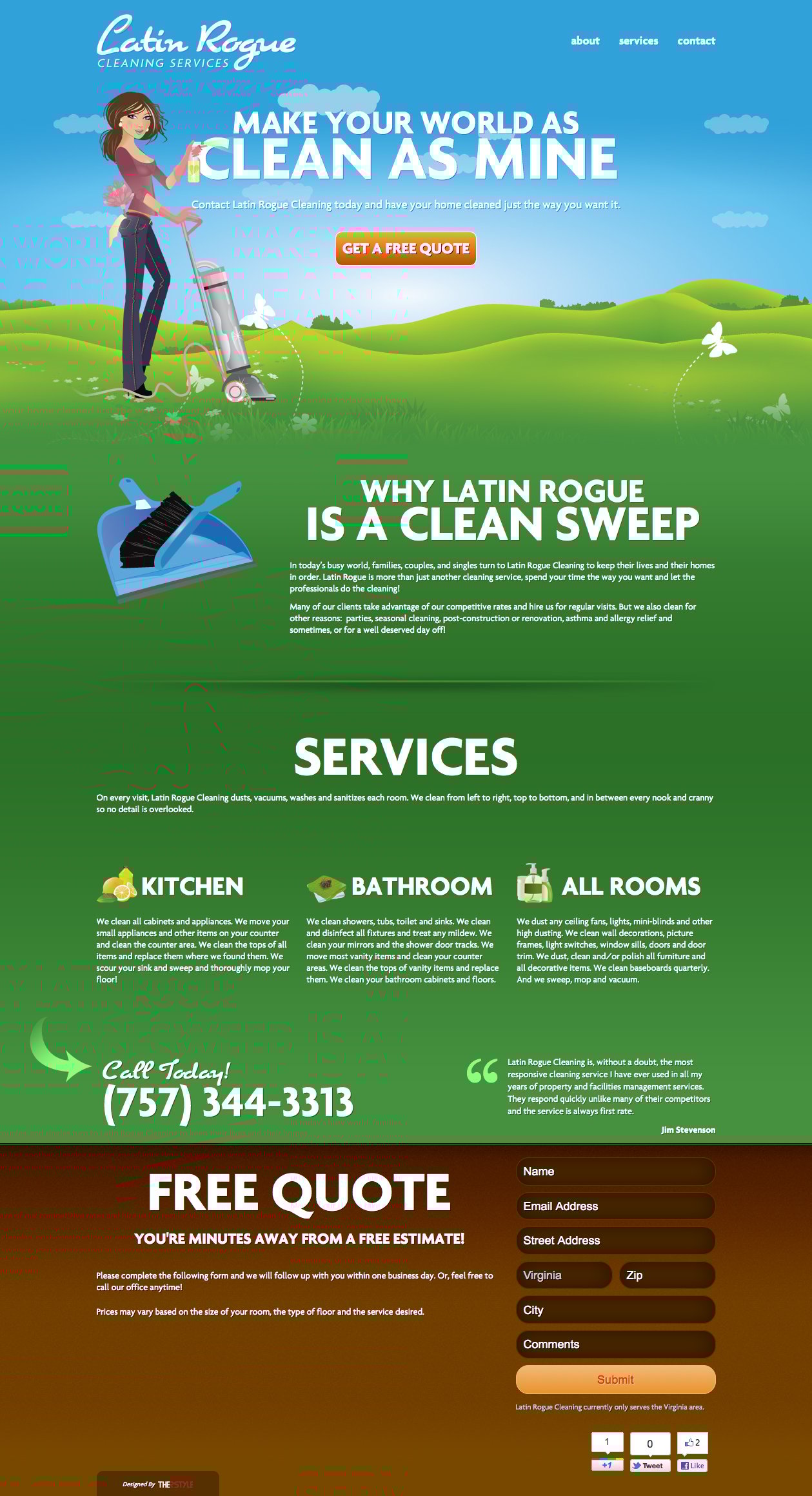 Latin Rogue Cleaning Services Website Screenshot