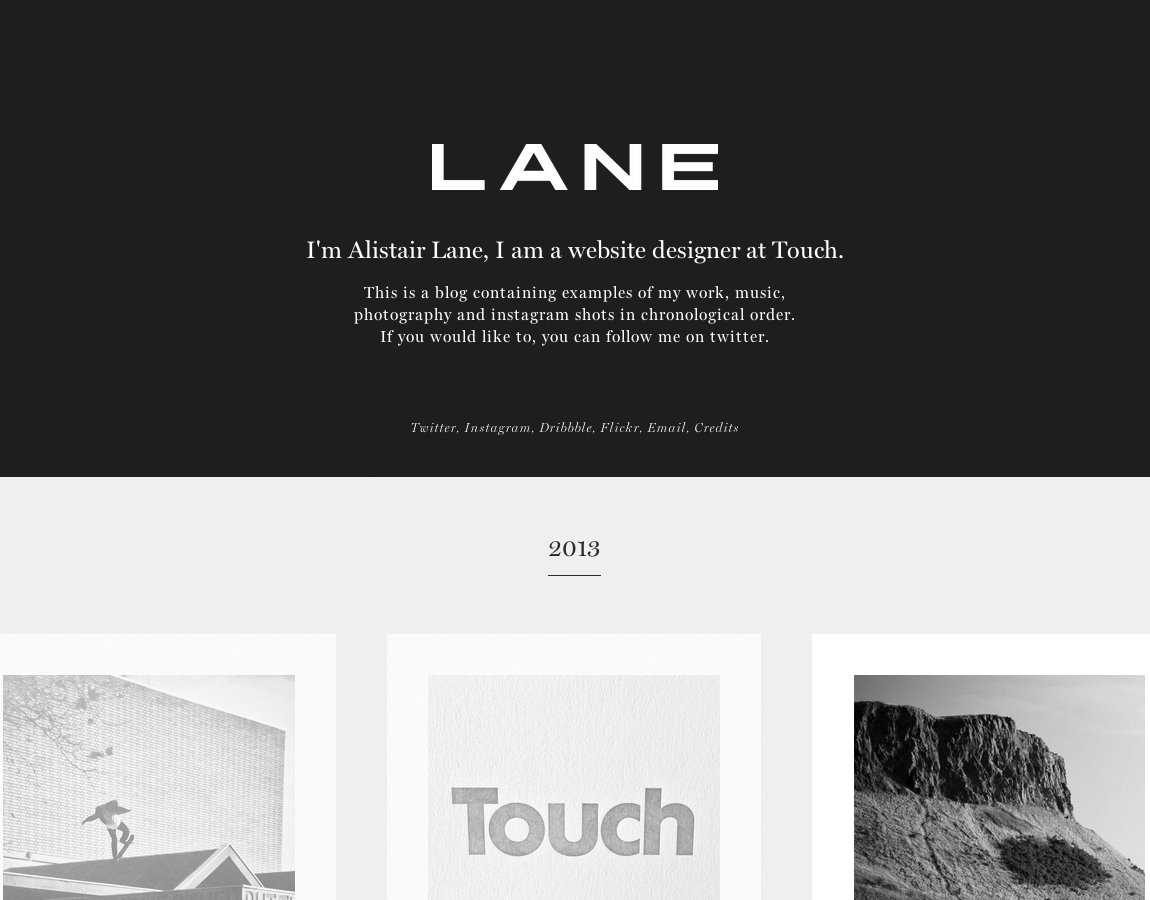 Alistair Lane Website Screenshot