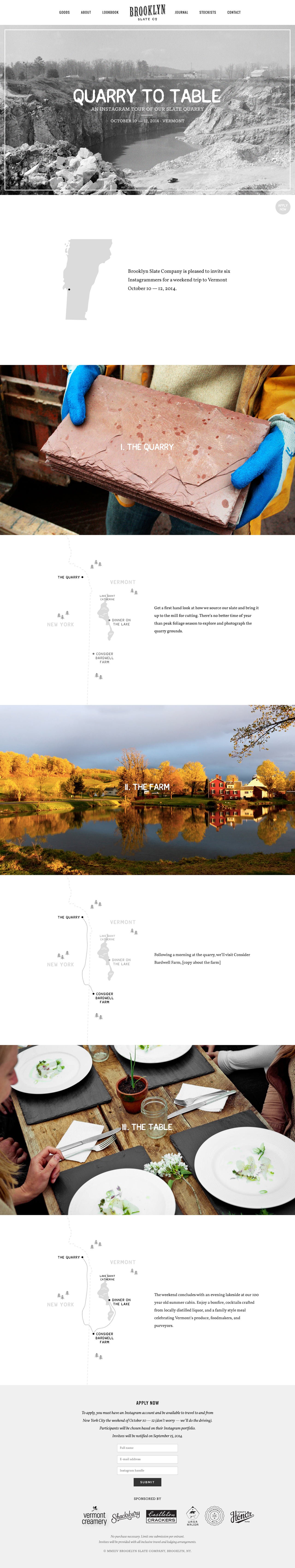 Quarry to Table Website Screenshot