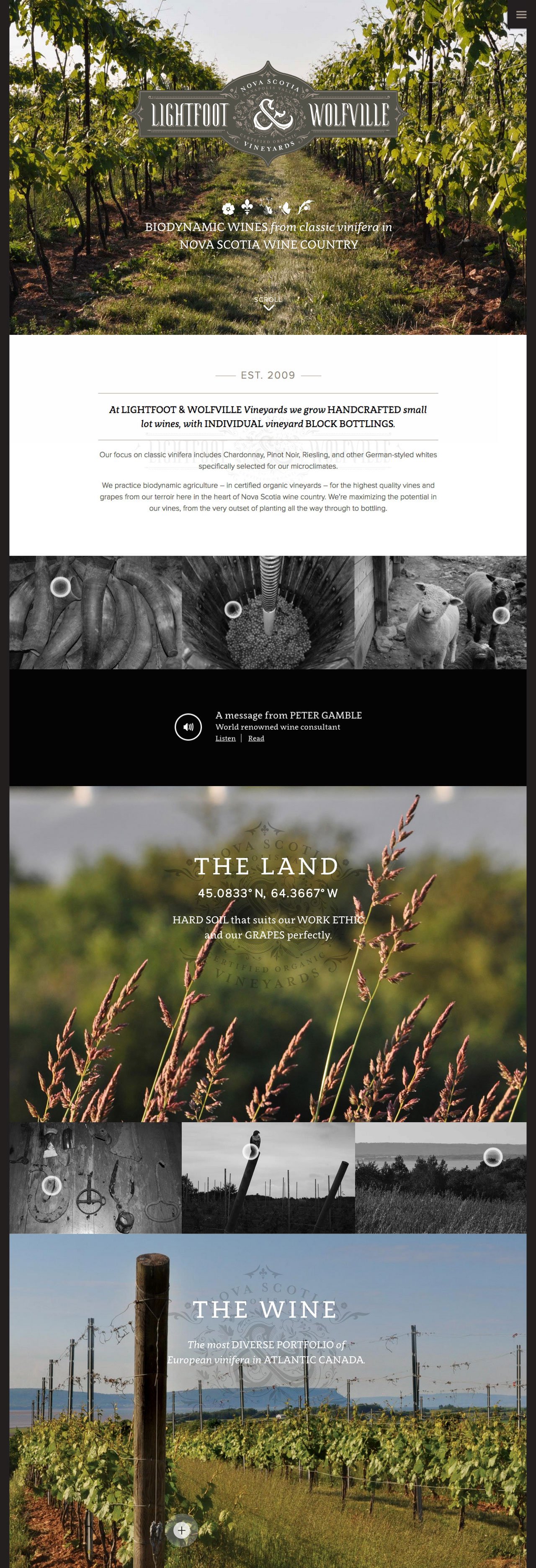 Lightfoot & Wolfville Website Screenshot