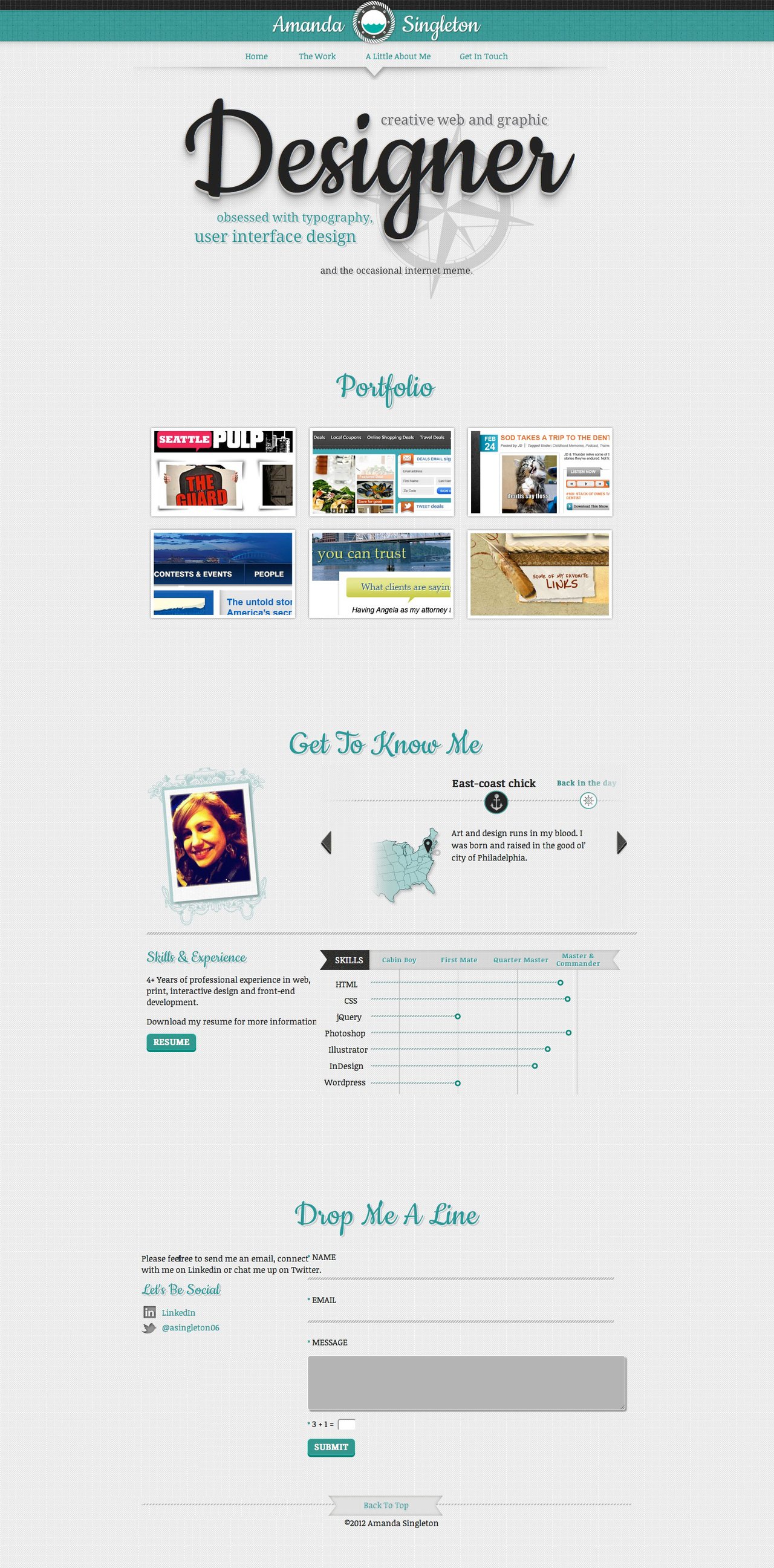 Amanda Singleton Website Screenshot