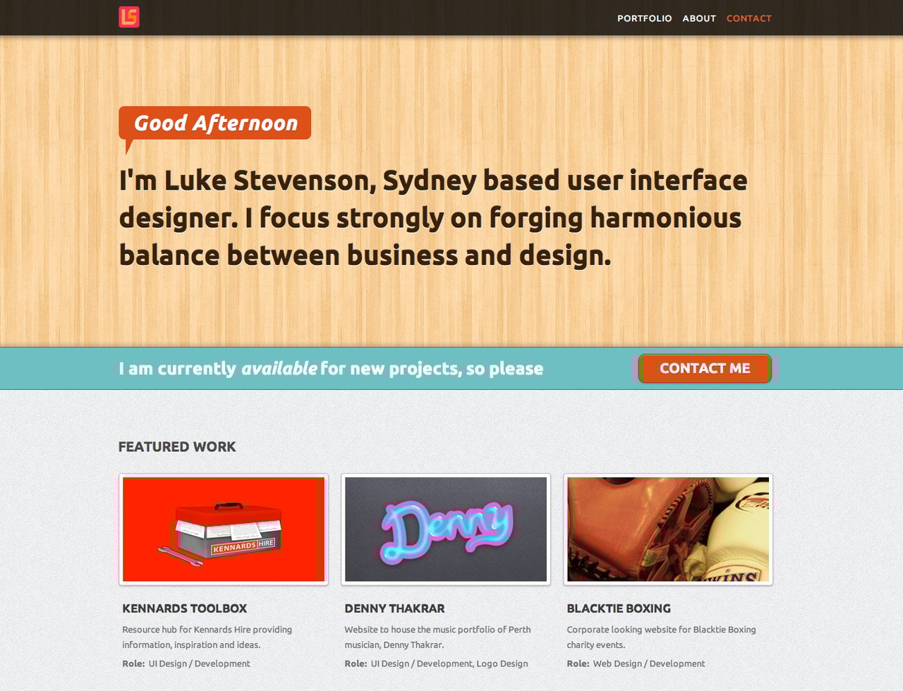 Luke Stevenson Website Screenshot