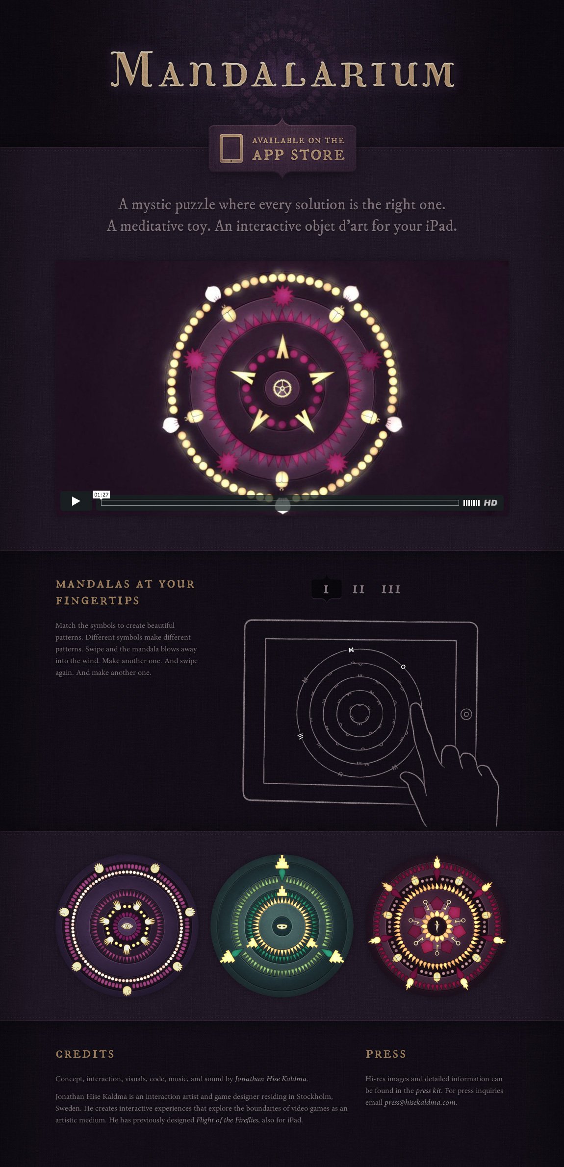 Mandalarium Website Screenshot