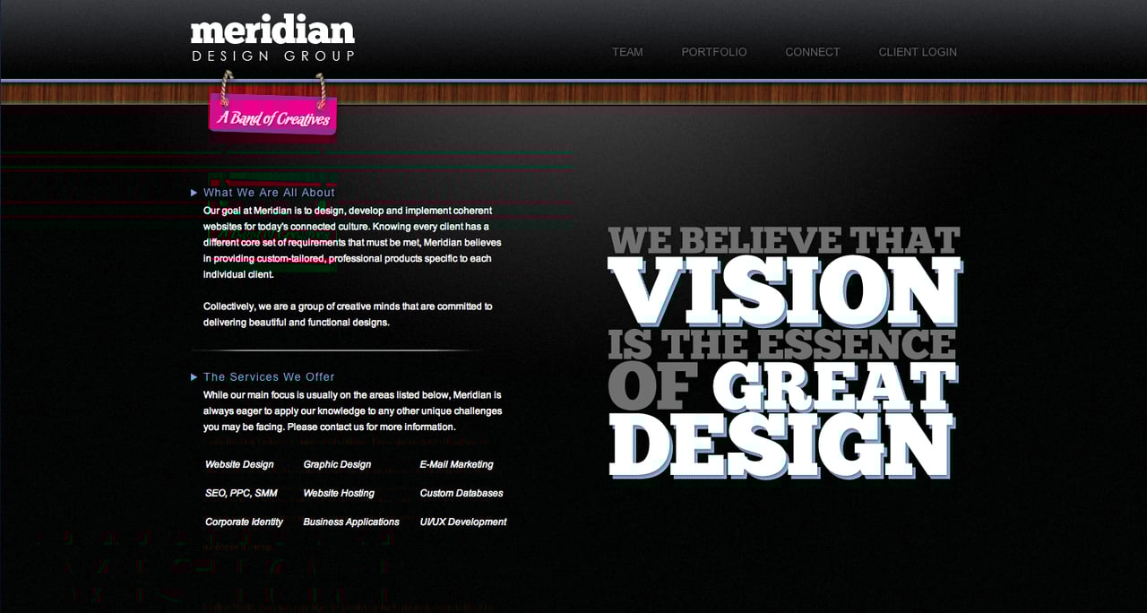 Meridian Design Group Website Screenshot