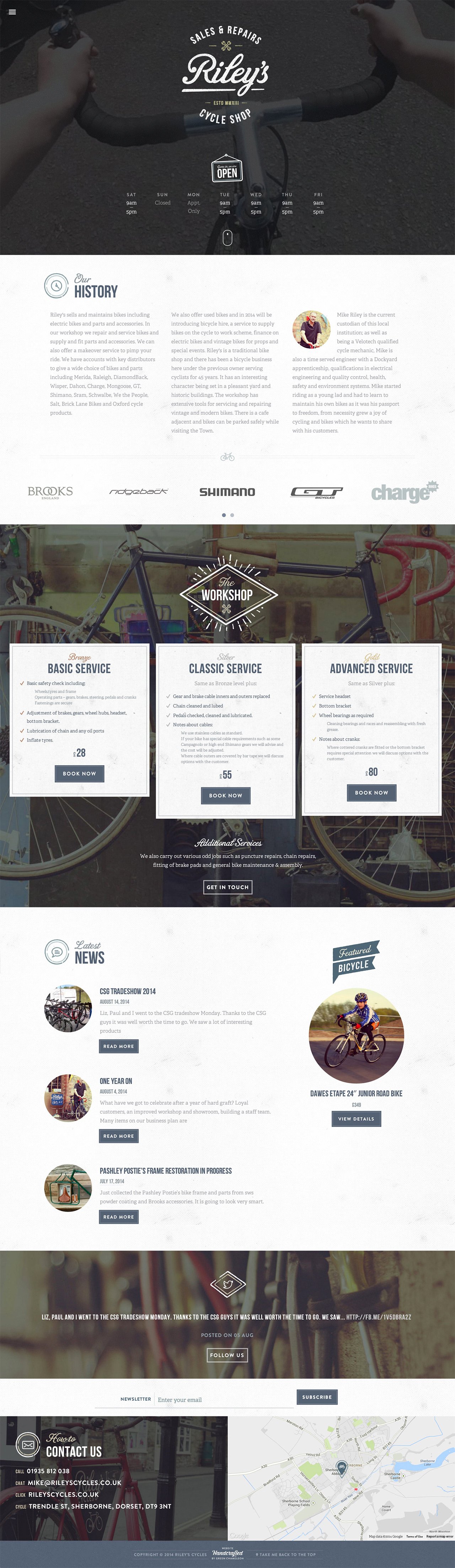 Riley’s Cycles Website Screenshot