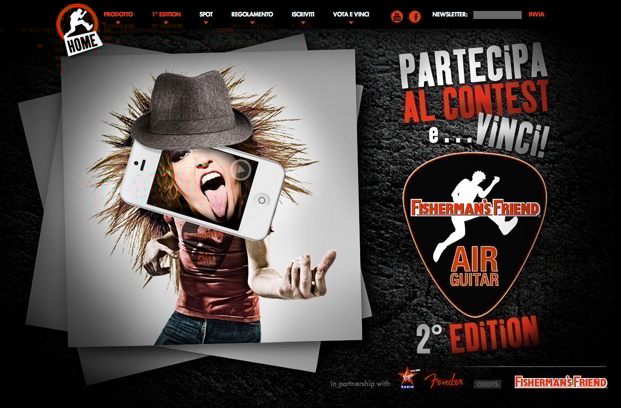 Fisherman’s Friend Air Guitar Website Screenshot