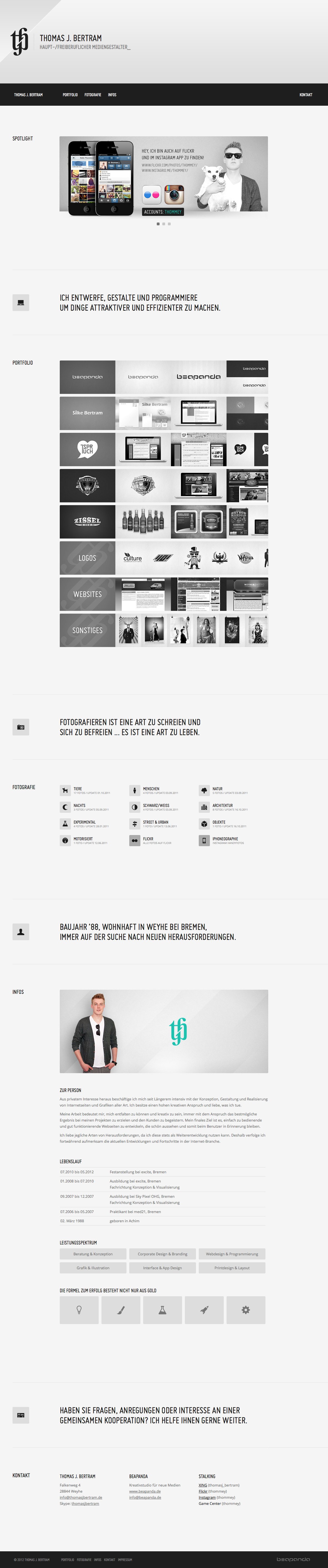 Thomas J Bertram Website Screenshot