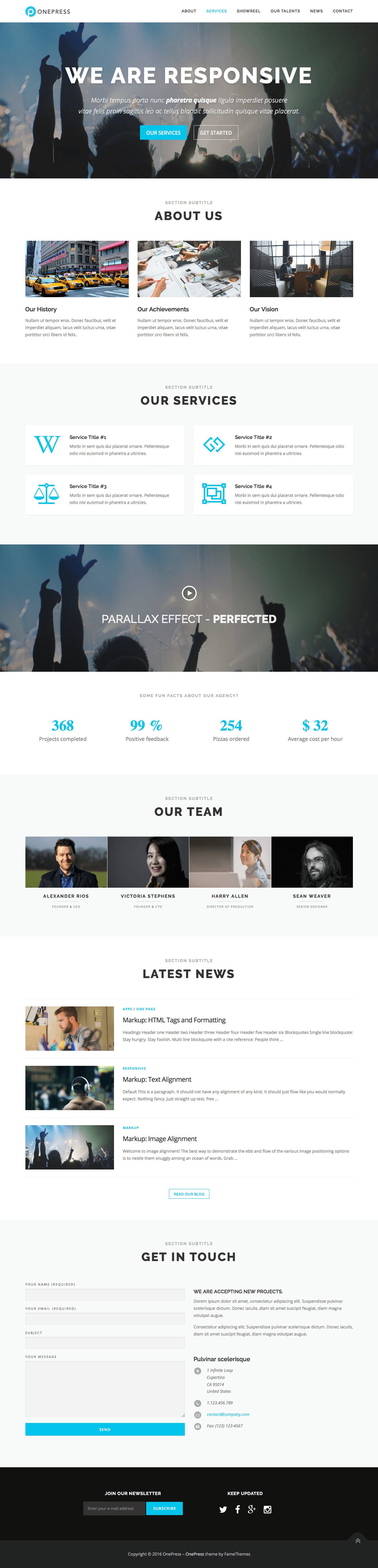 OnePress Website Screenshot