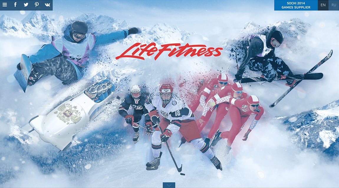 Life Fitness at the Sochi 2014 Winter Olympics Website Screenshot