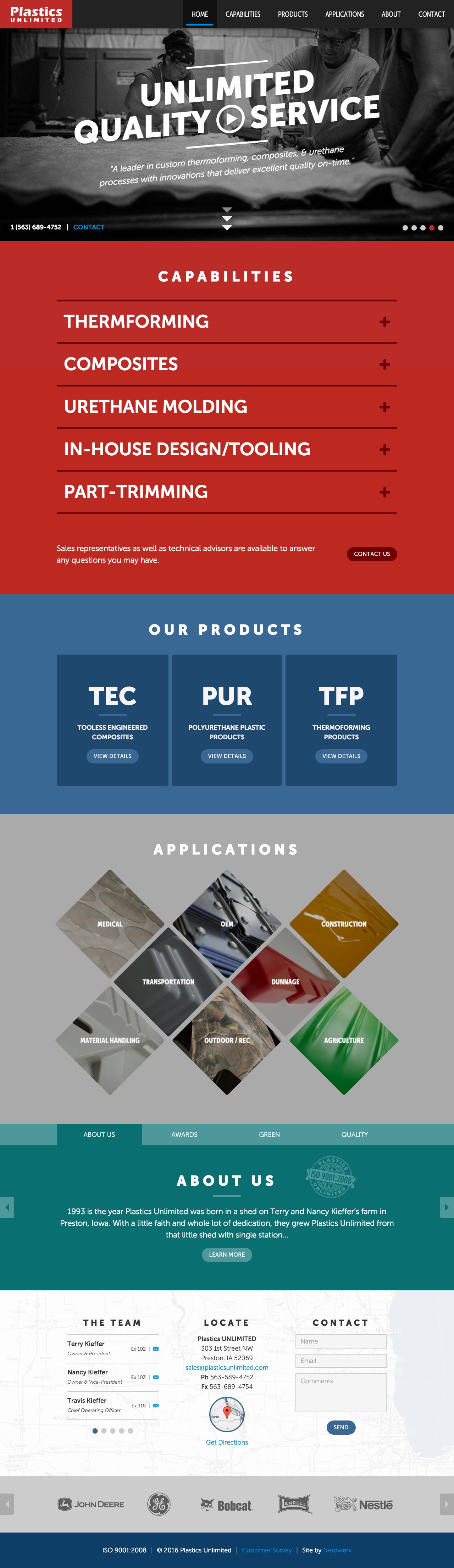 Plastics Unlimited Website Screenshot
