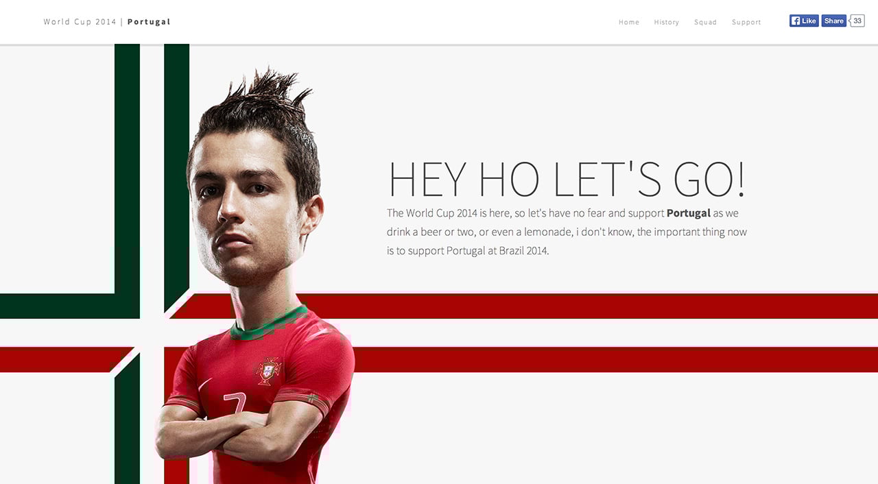 Portugal 2014 World Cup Website Screenshot