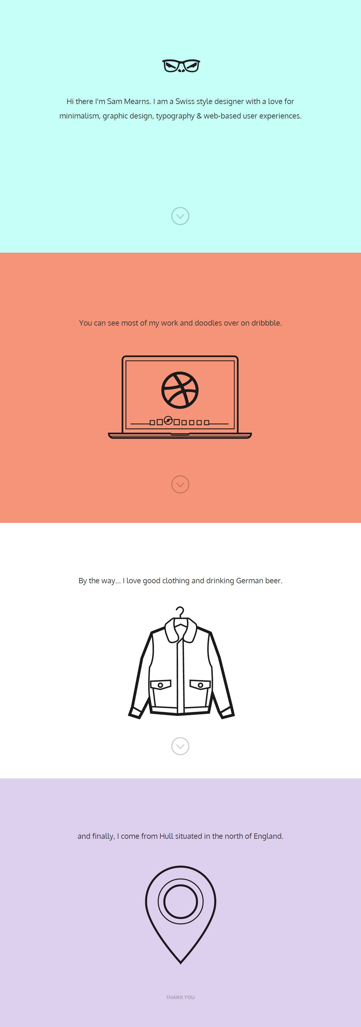 Sam Mearns Website Screenshot