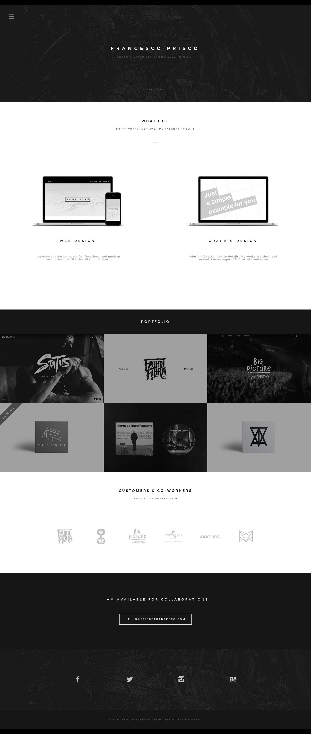 Francesco Prisco Website Screenshot