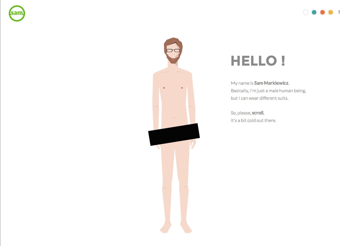 Sam Markiewicz Website Screenshot