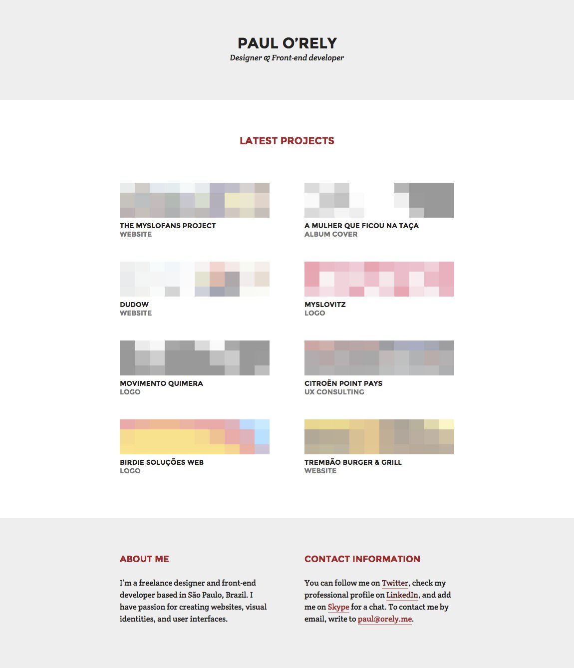 Paul O’Rely Website Screenshot