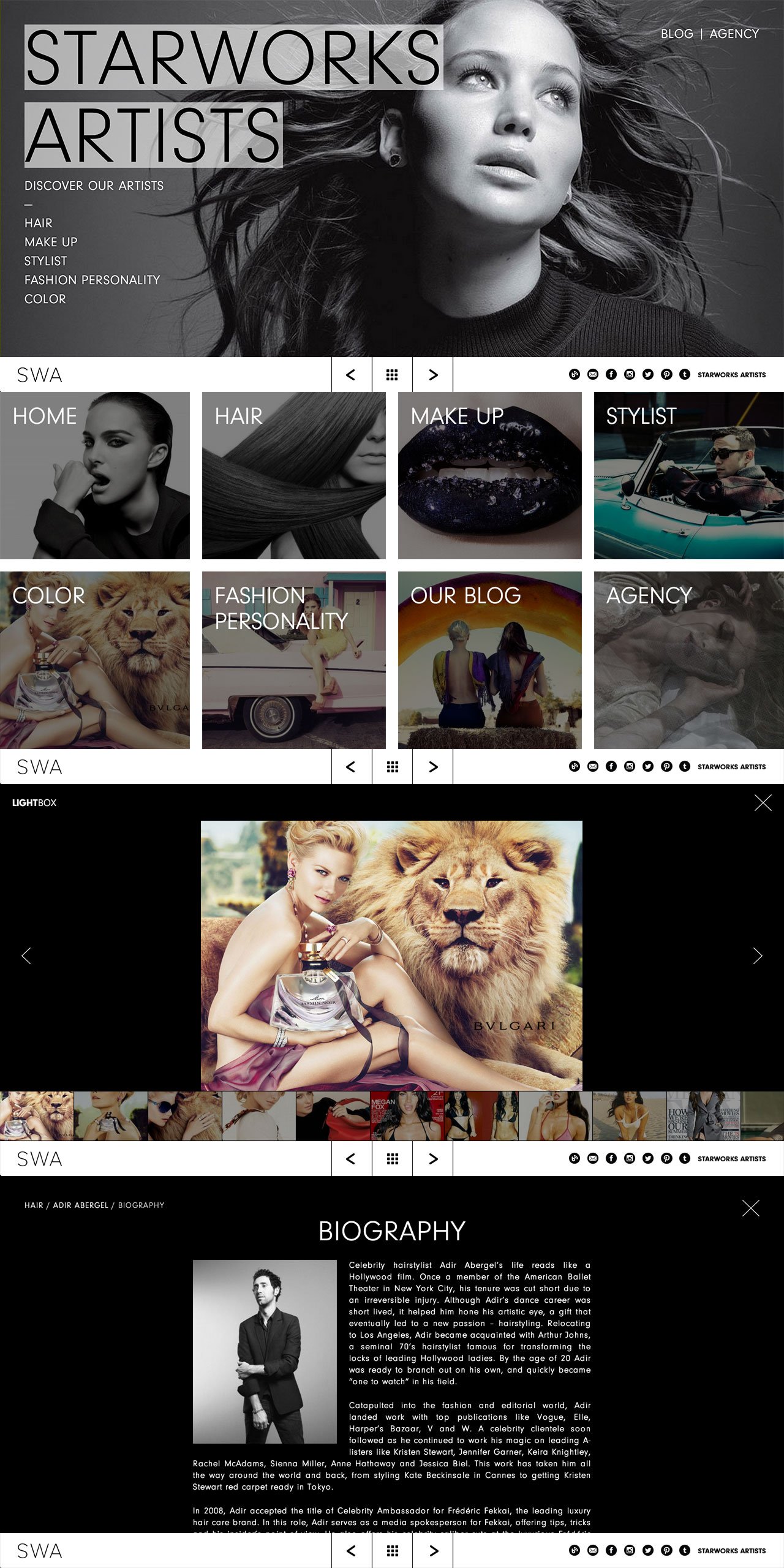 Starworks Artists Website Screenshot