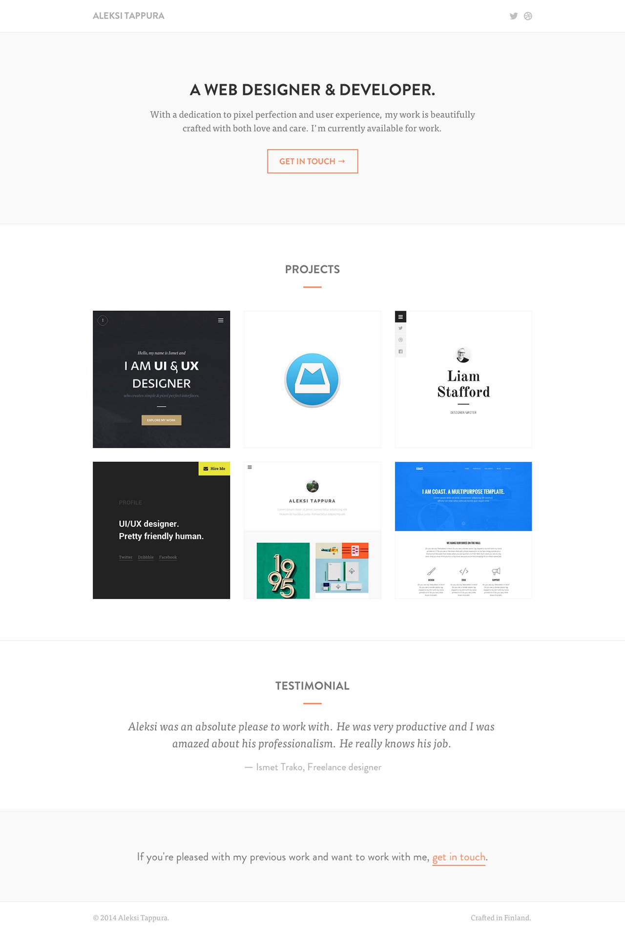 Aleksi Tappura Website Screenshot