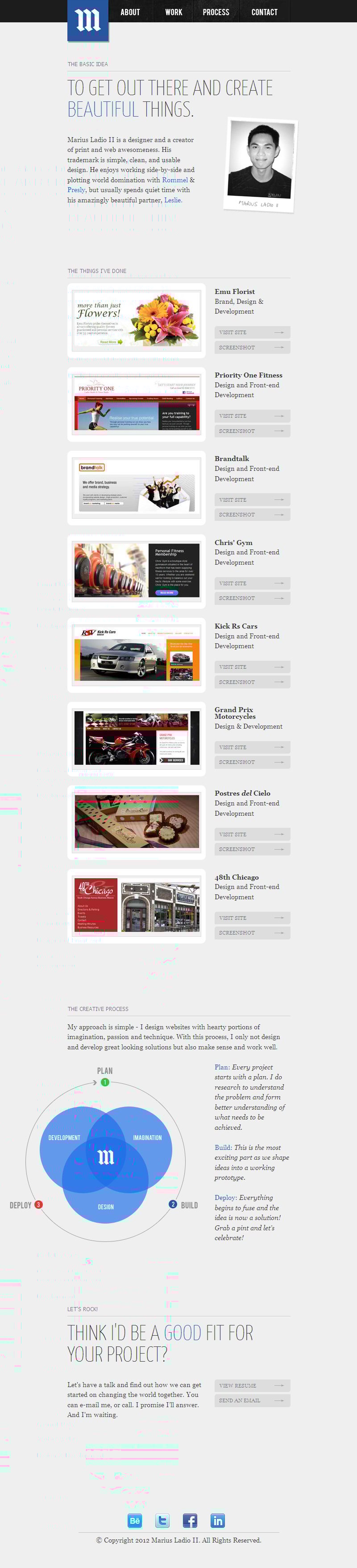 Marius Ladio II Website Screenshot