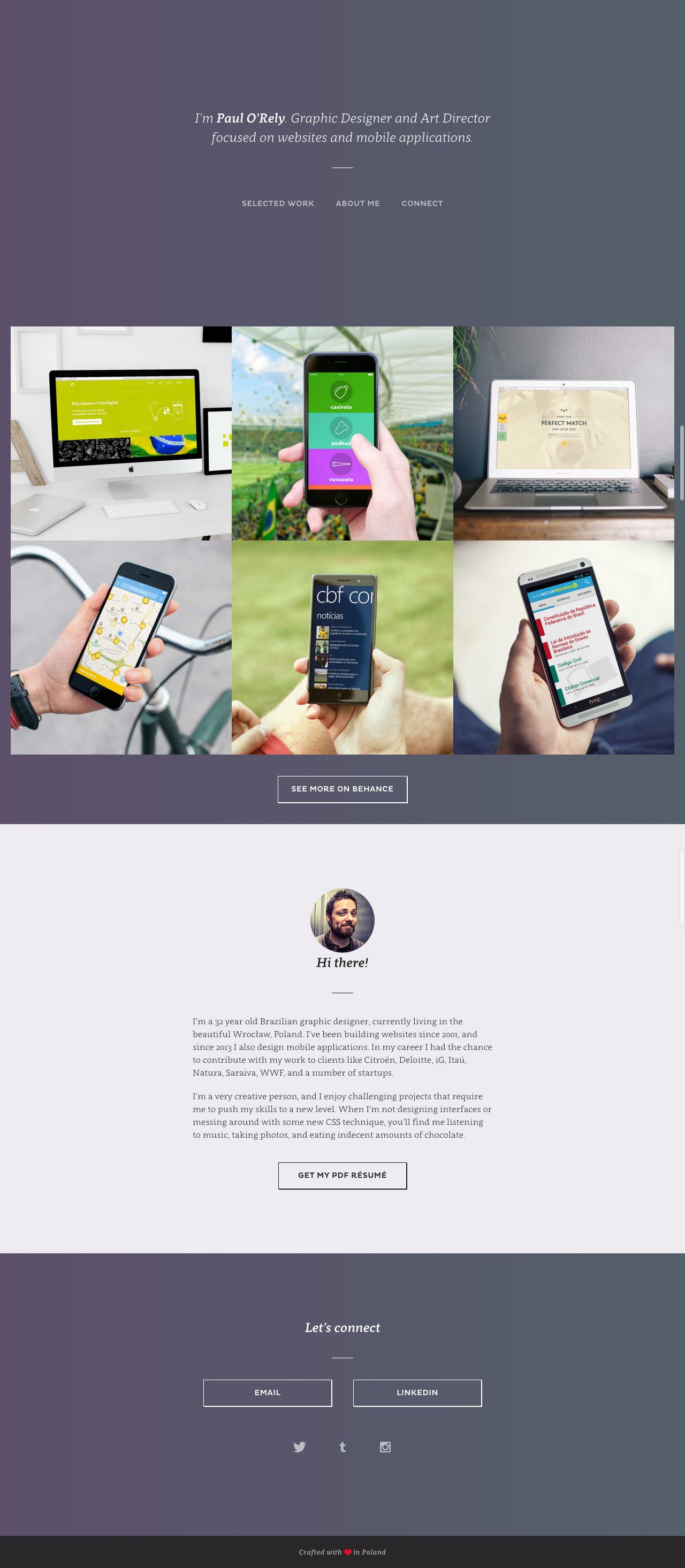Paul O’Rely Website Screenshot
