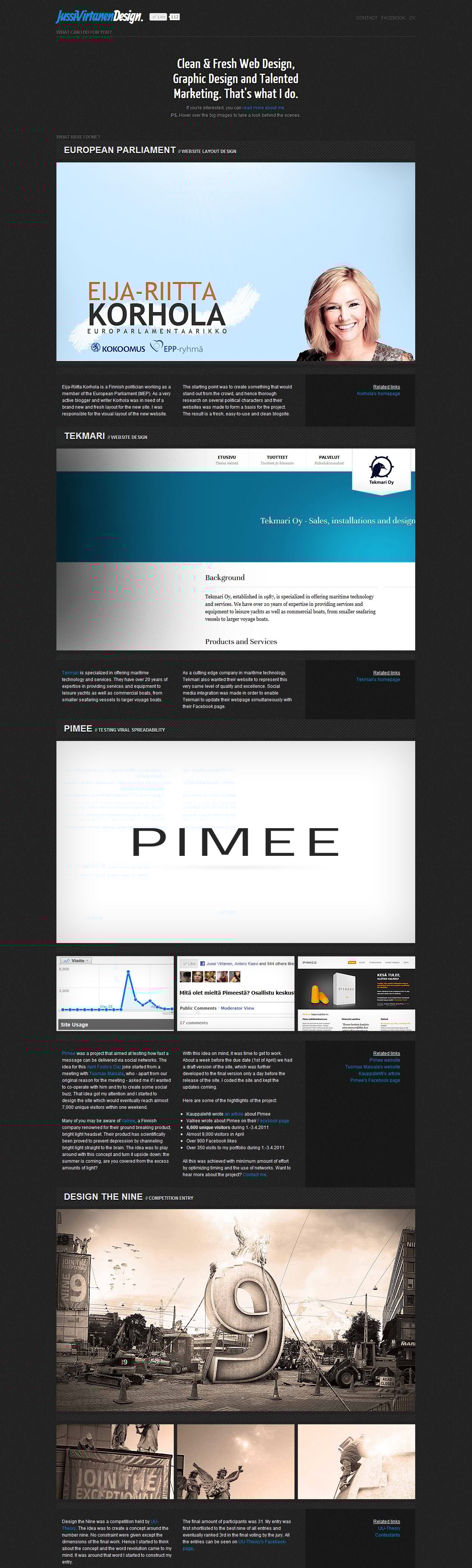 Jussi Virtanen Design Website Screenshot