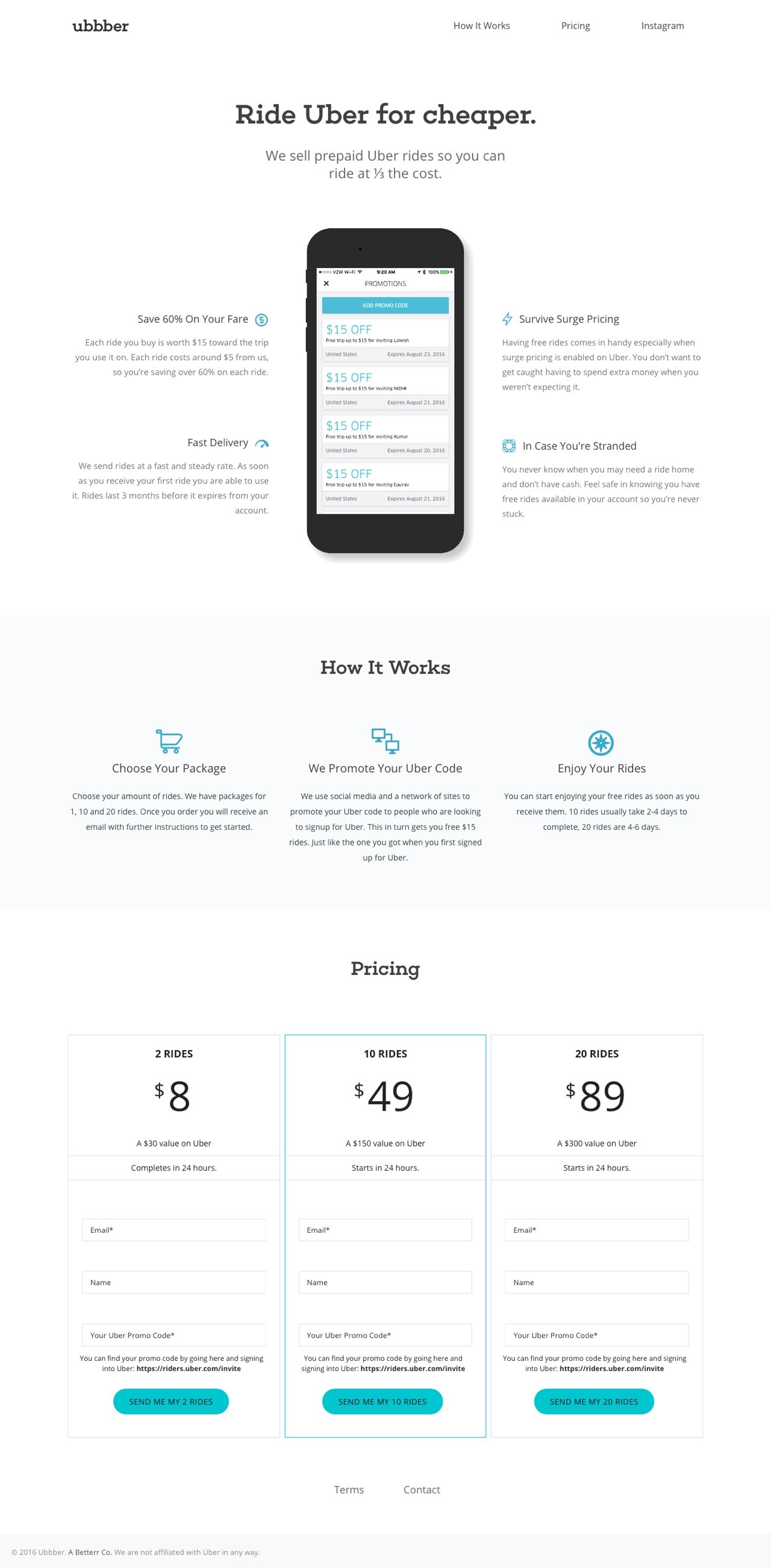 Ubbber Website Screenshot
