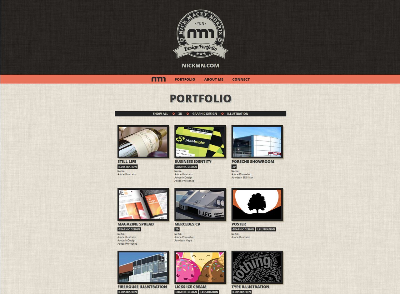 Nick Macey-Norris Website Screenshot