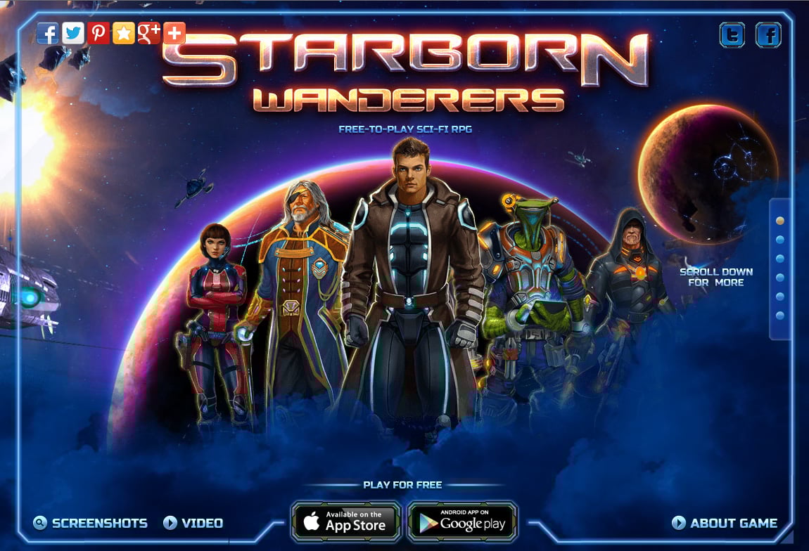 Starborn Wanderers Website Screenshot