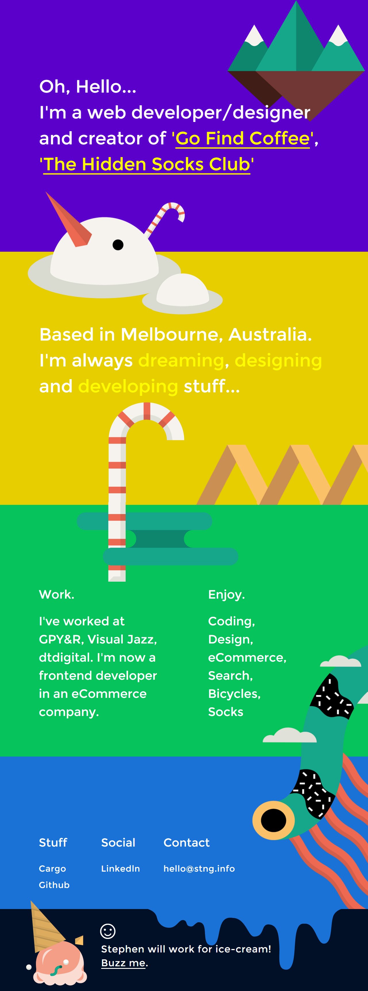Stephen says hello… Website Screenshot