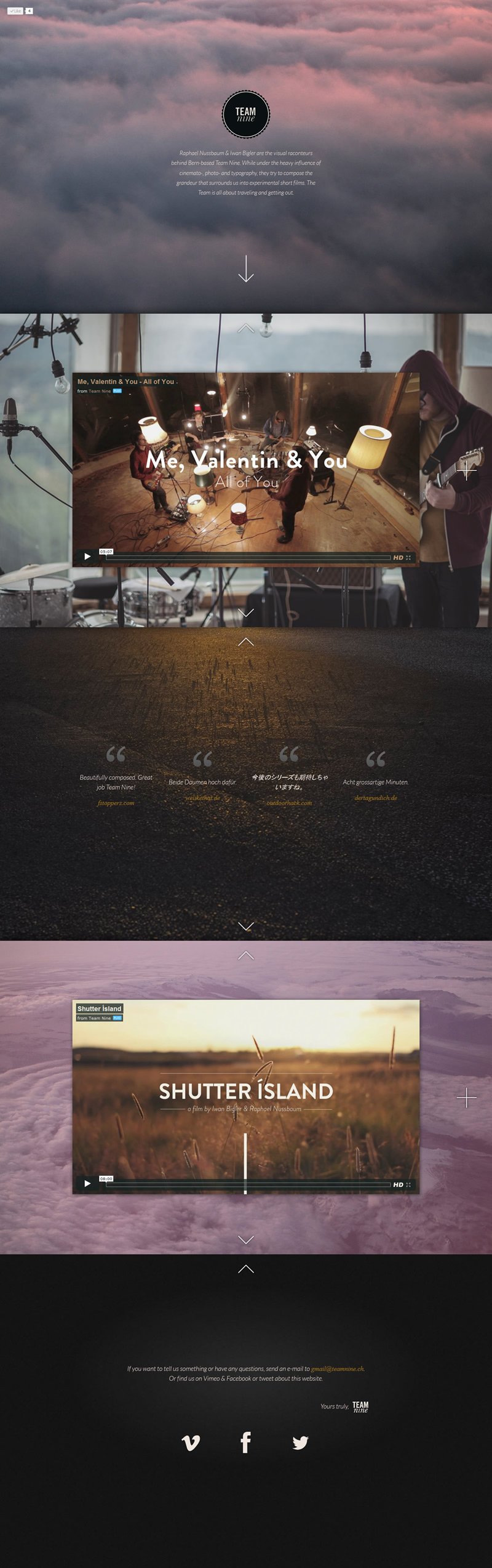 TEAM nine Website Screenshot