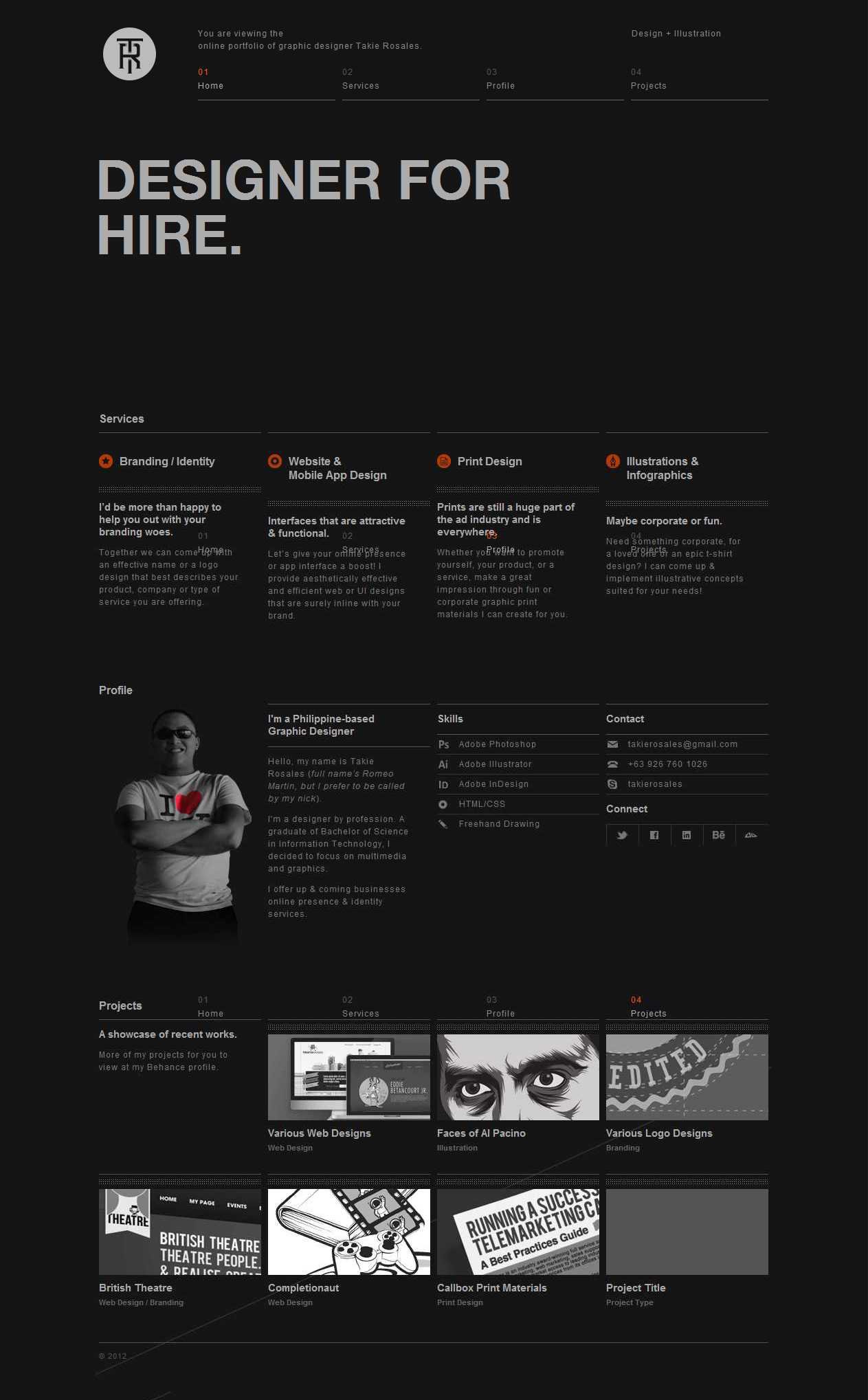 Takie Rosales Website Screenshot