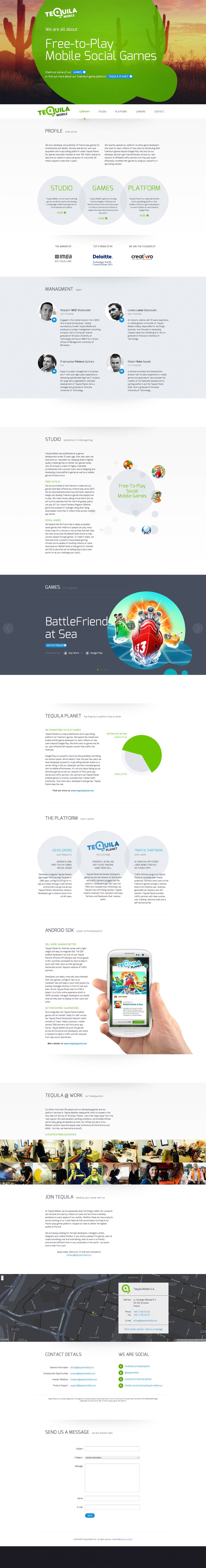 Tequila Mobile S.A. Website Screenshot