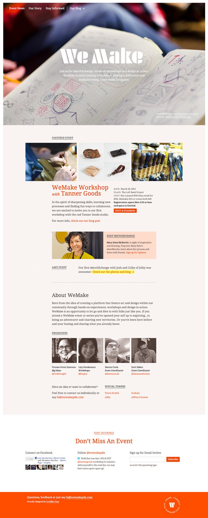 WeMake pdx Website Screenshot