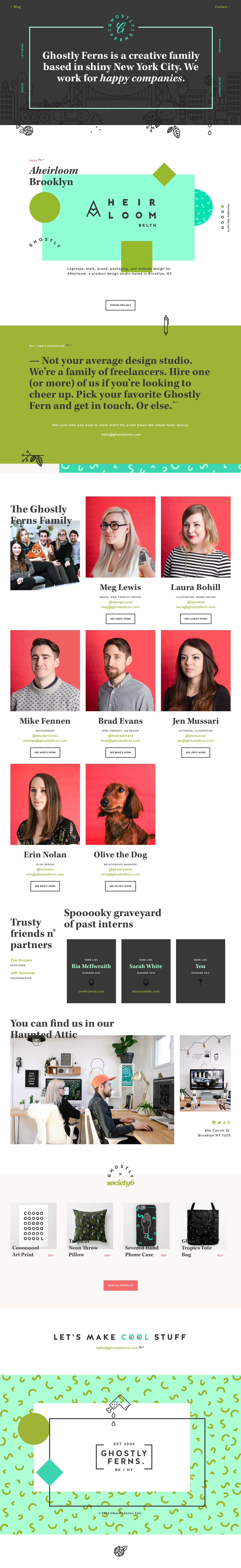 Website Inspiration: Ghostly Ferns Website Screenshot