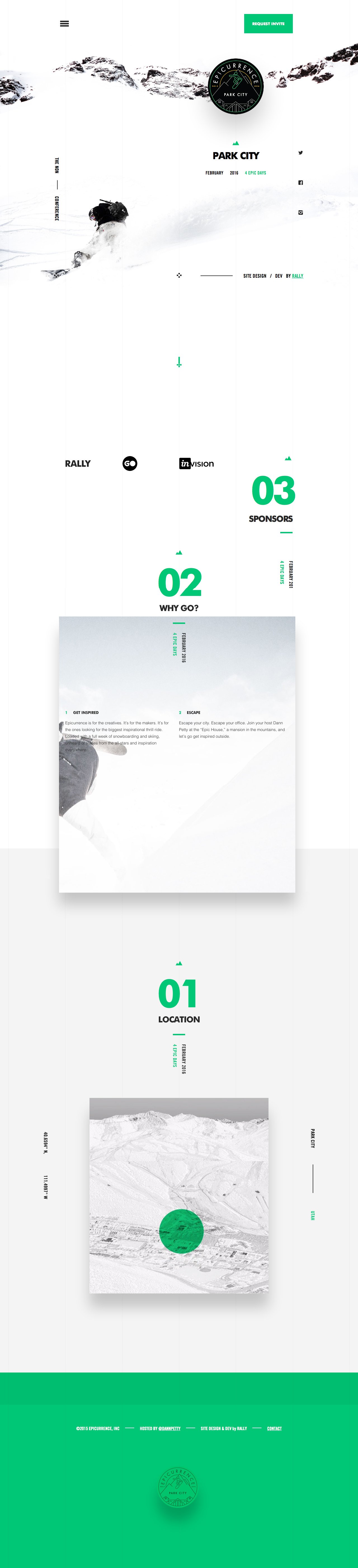 Website Inspiration: Epicurrence 2016 – Park City Website Screenshot