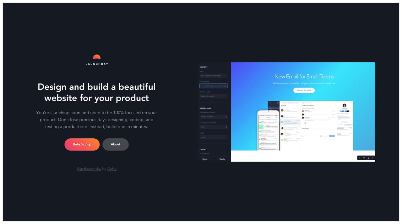 Launchday Website Screenshot