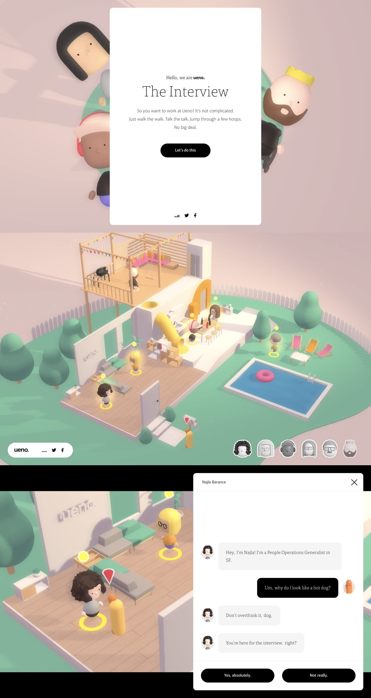 Website Inspiration: Ueno. 3D Interview Website Screenshot