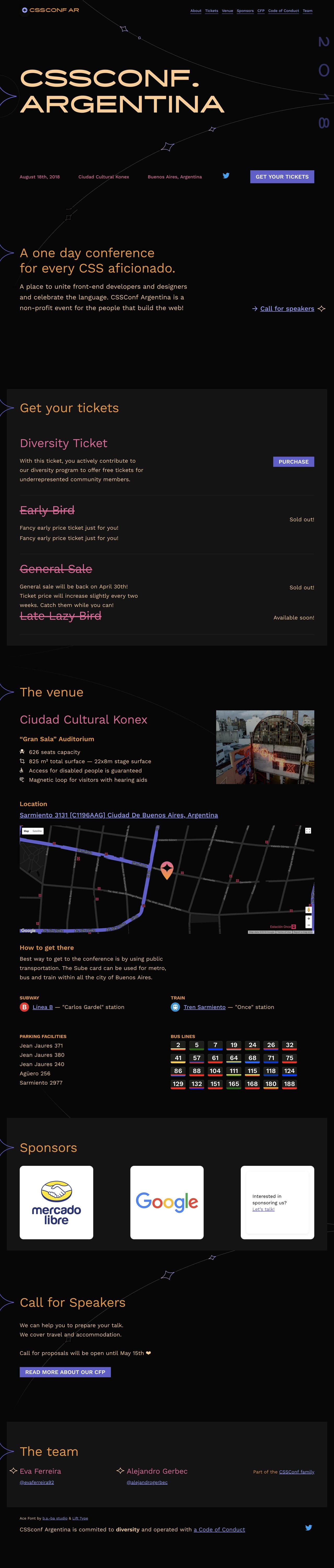 CSSConf Argentina 2018 Website Screenshot