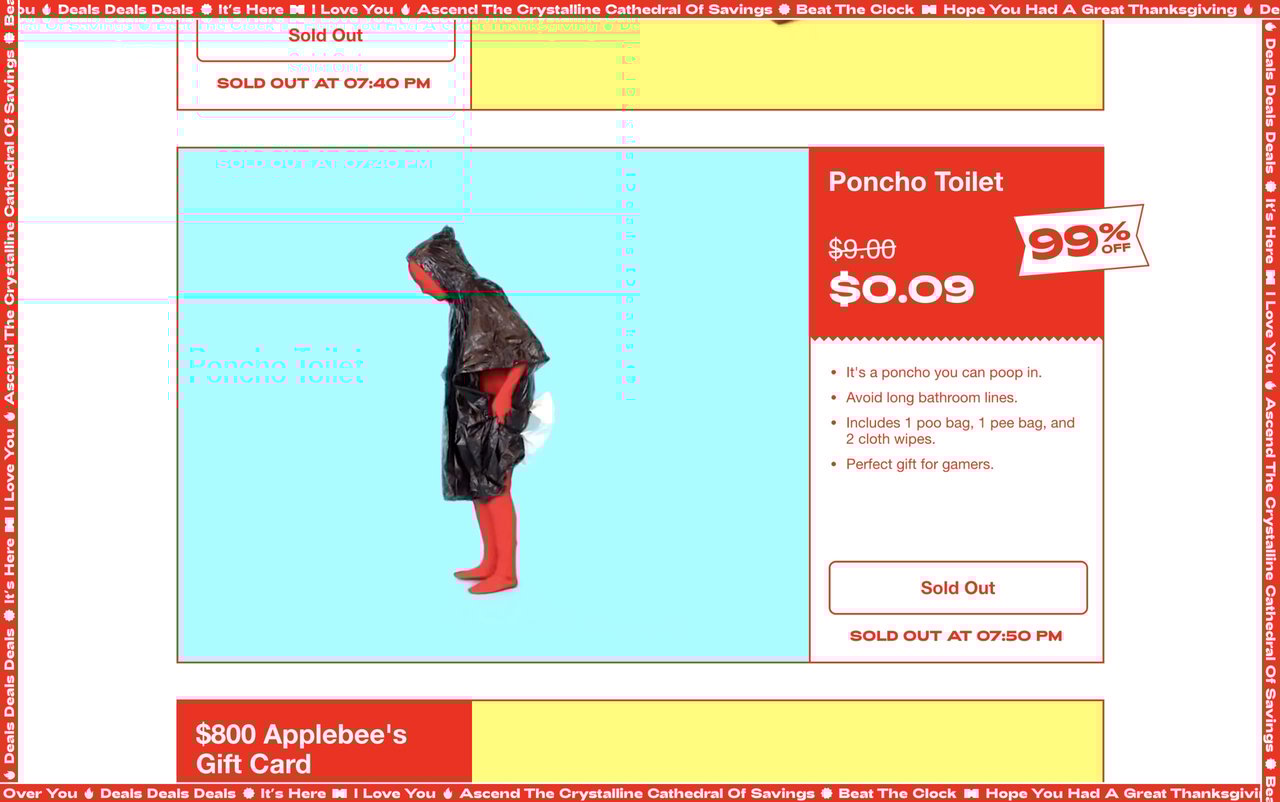 The 99% Sale Website Screenshot