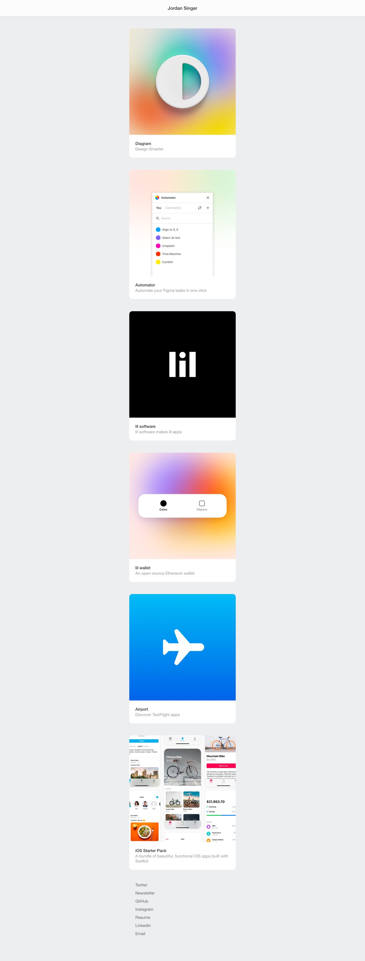 Jordan Singer Website Screenshot