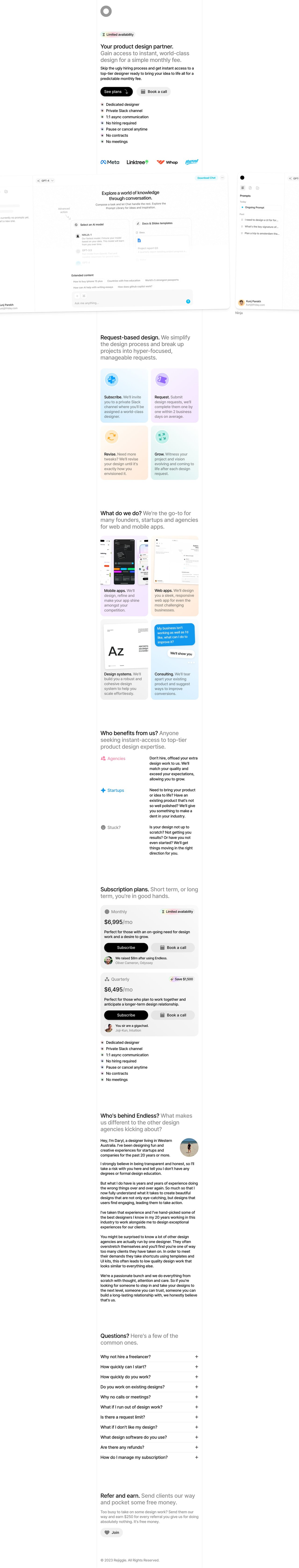 Endless Website Screenshot