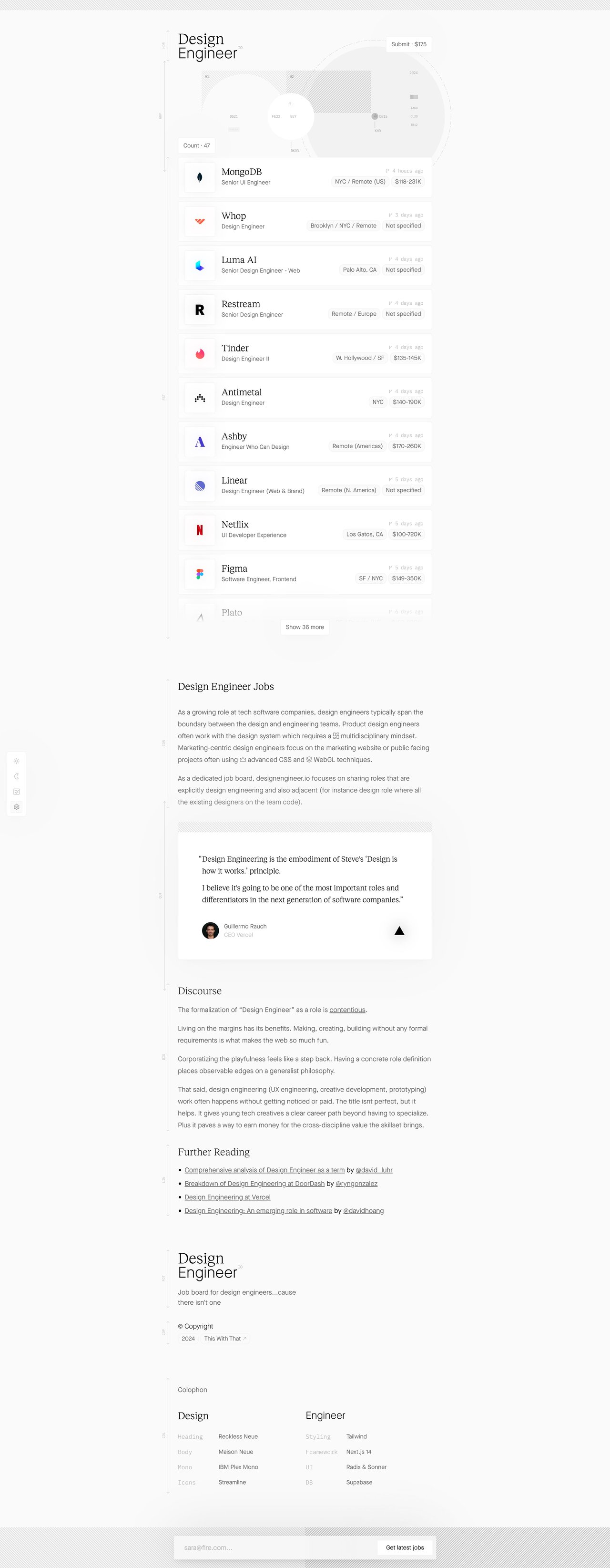 Design Engineer Jobs Website Screenshot