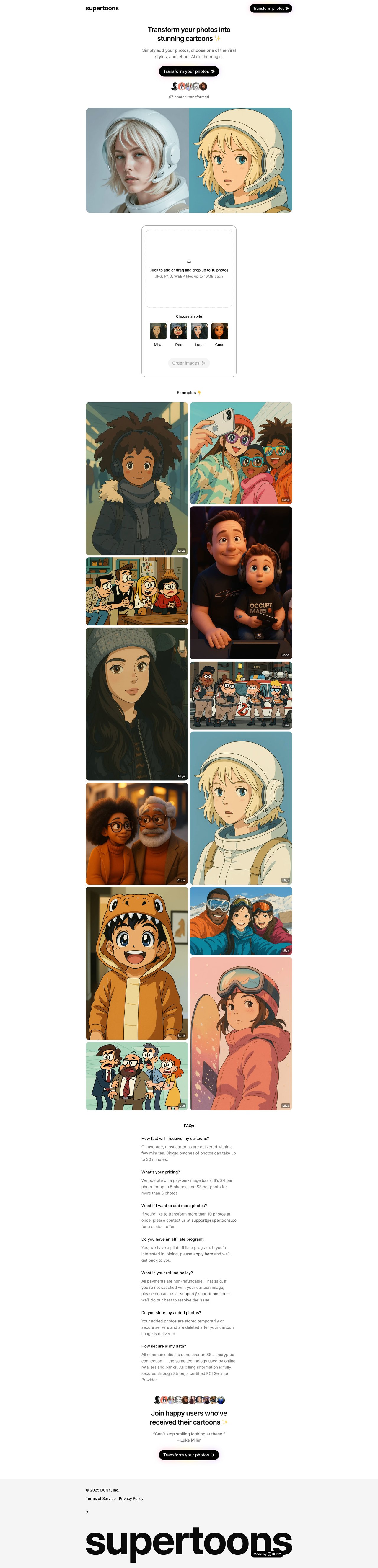 Supertoons Website Screenshot